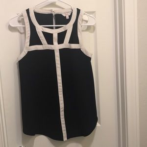 B&W Blouse with Peep Through Detail in XS